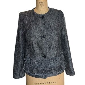 Talbots Black and Gray Tweed Blazer